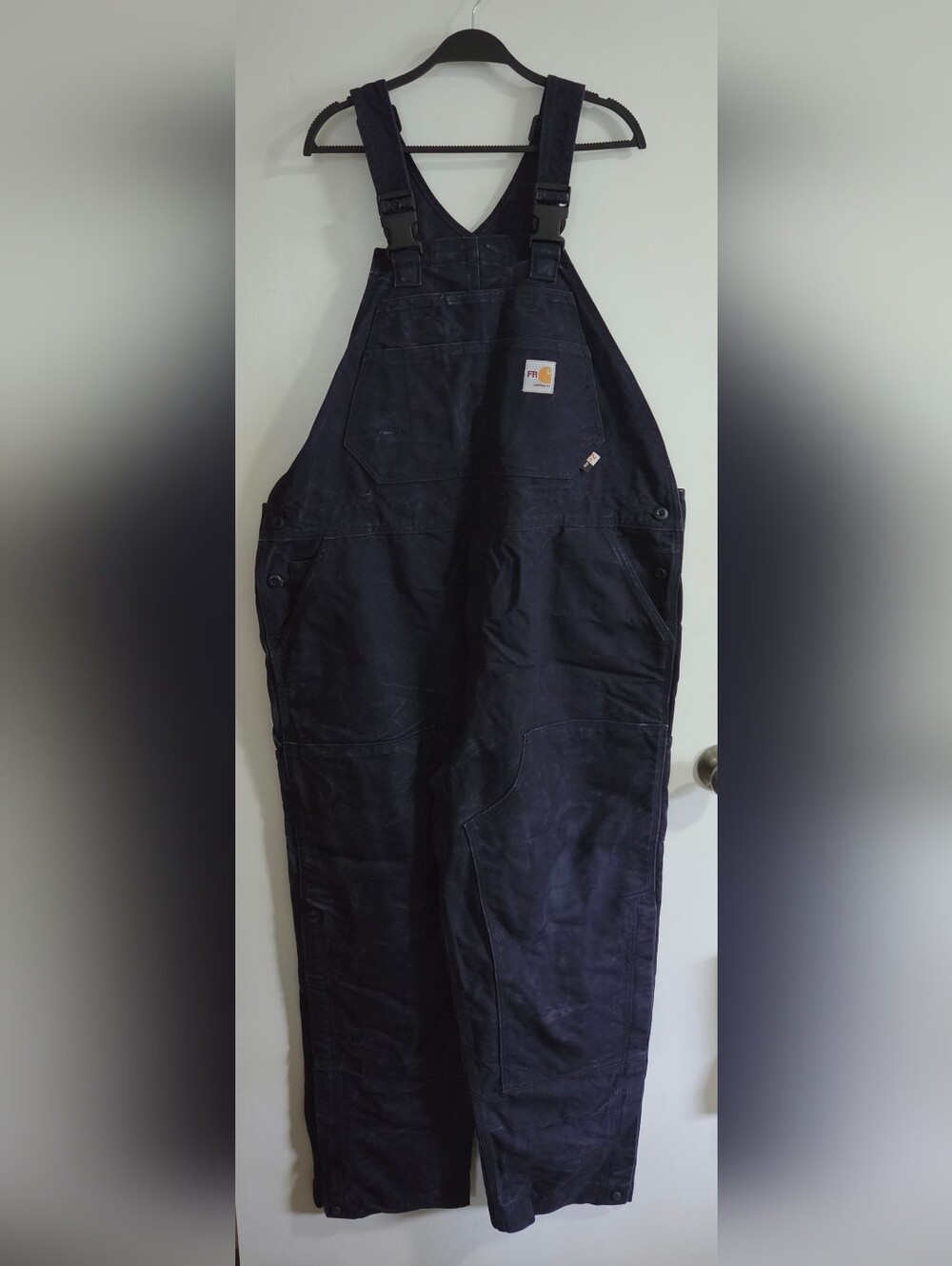 carhartt overalls mens flame Resistant 46 X 32 Navy Heavy Canvas